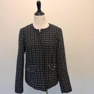 Anne Klein Black and White Tweed Blazer
